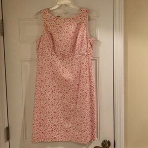 Loft pink flowered sleeveless dress size 12.